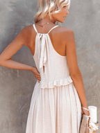 Elegant Ruffled Long Dress