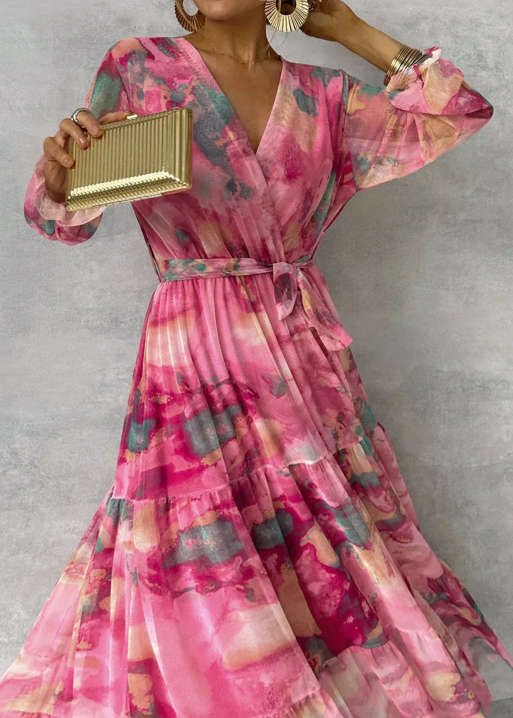 Rosalie Watercolour Wrap Dres