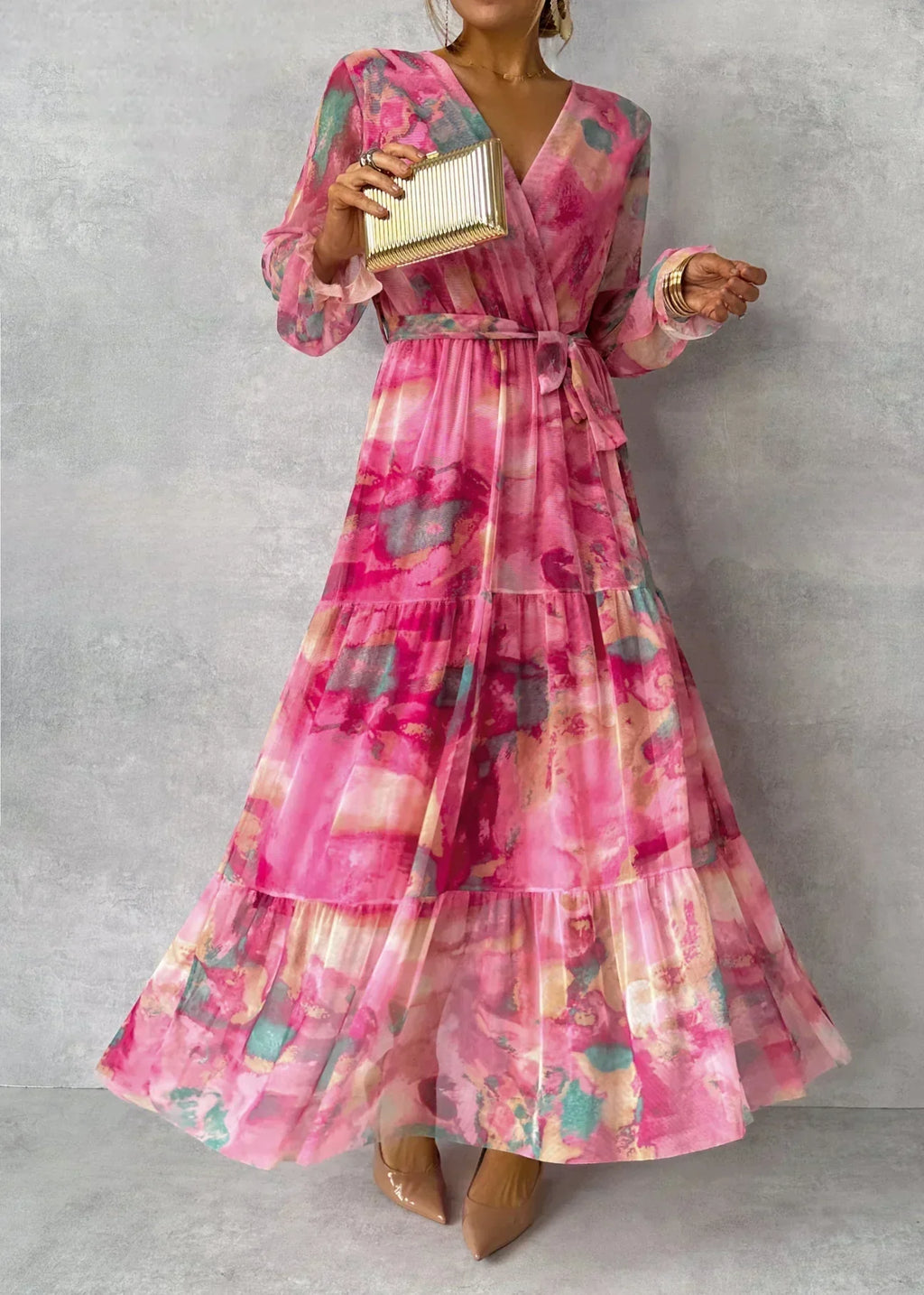 Rosalie Watercolour Wrap Dres