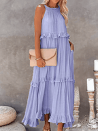 Elegant Ruffled Long Dress