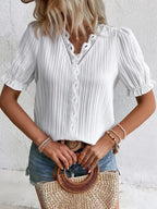 Calestra™ | Ivory Lace Whisper Blouse