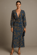 V-Neck Midi Dress