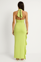 Halter Neck Maxi Dress with Side Slit