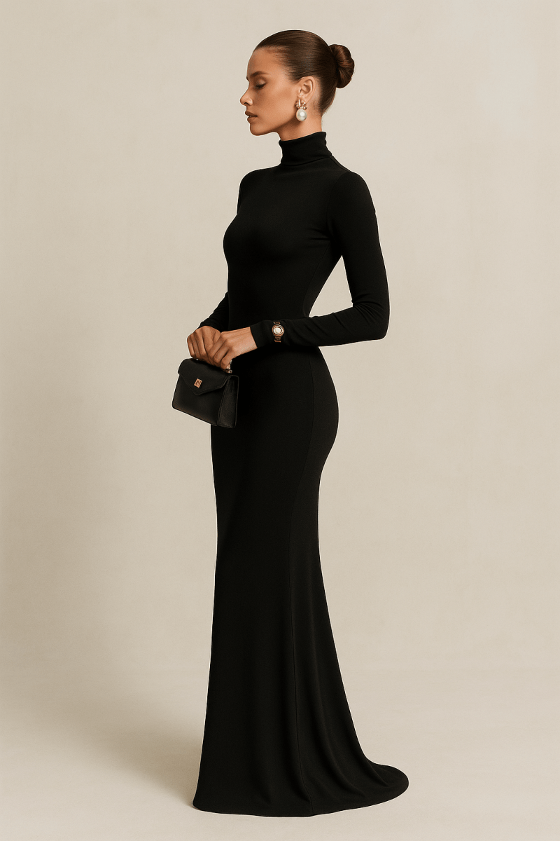 Long Sleeve Turtleneck Maxi Dress