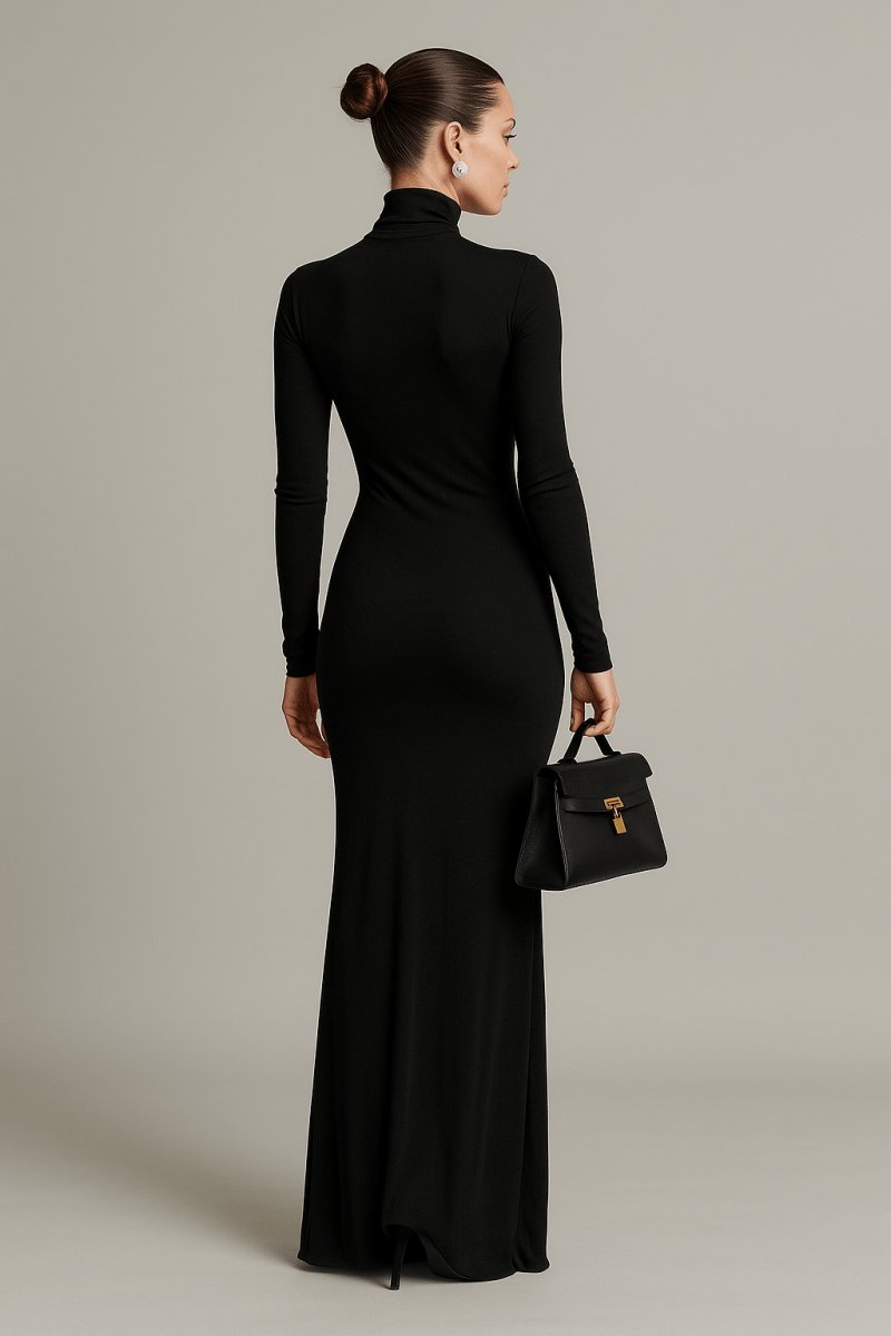 Long Sleeve Turtleneck Maxi Dress