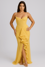 Ruffled Maxi Dress – Spaghetti Strap