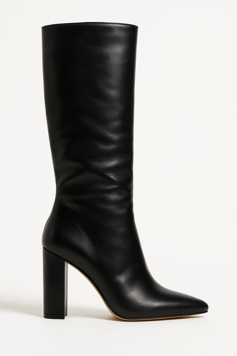 Croc-Embossed Knee-High Boots