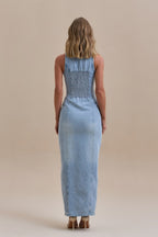 ✦ Dakota Button-Down Denim Maxi Dress