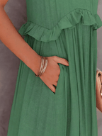 Elegant Ruffled Long Dress