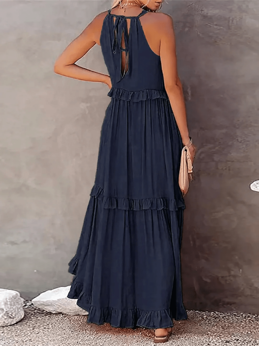 Elegant Ruffled Long Dress
