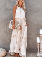 Elegant Ruffled Long Dress