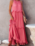 Elegant Ruffled Long Dress