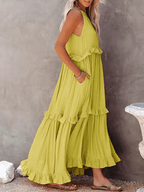 Elegant Ruffled Long Dress