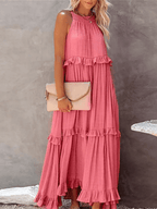 Elegant Ruffled Long Dress