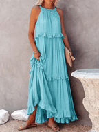 Elegant Ruffled Long Dress