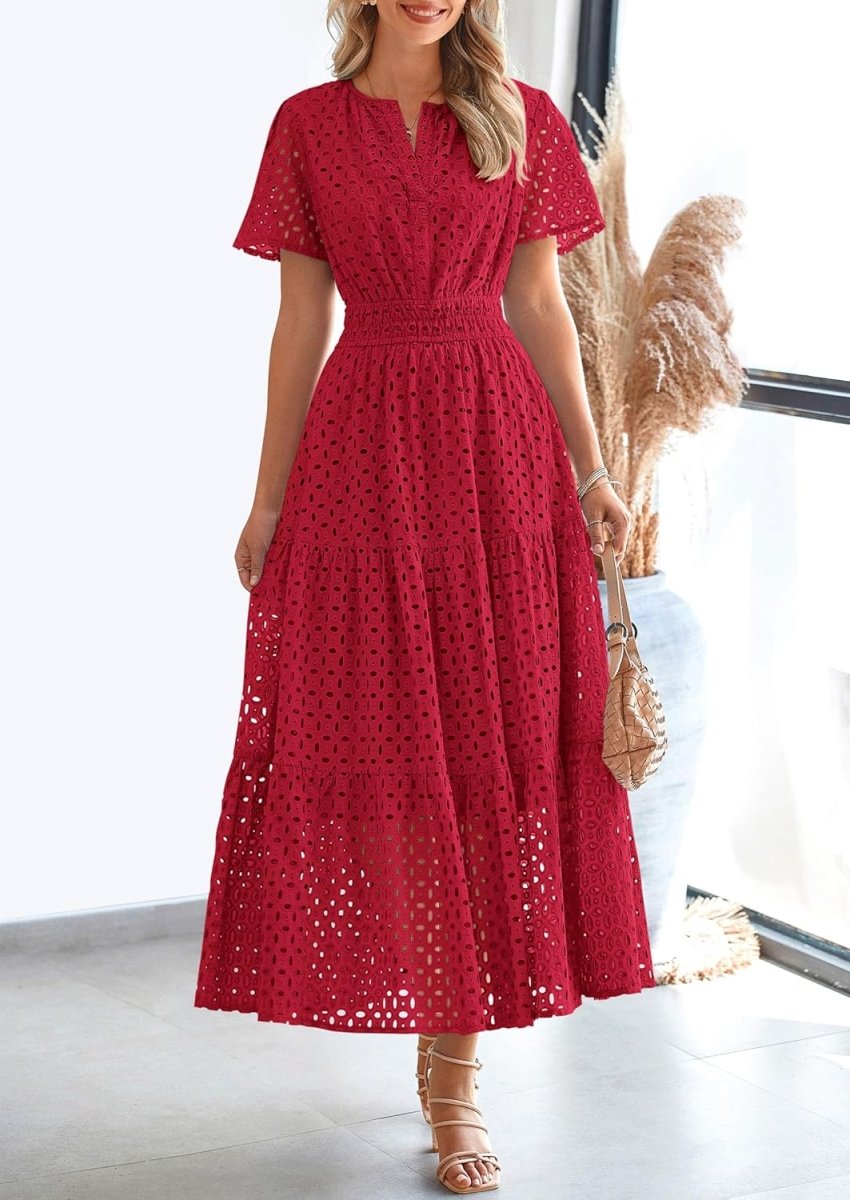 Lina Eyelet Elegance Summer Dress