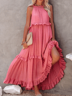 Elegant Ruffled Long Dress