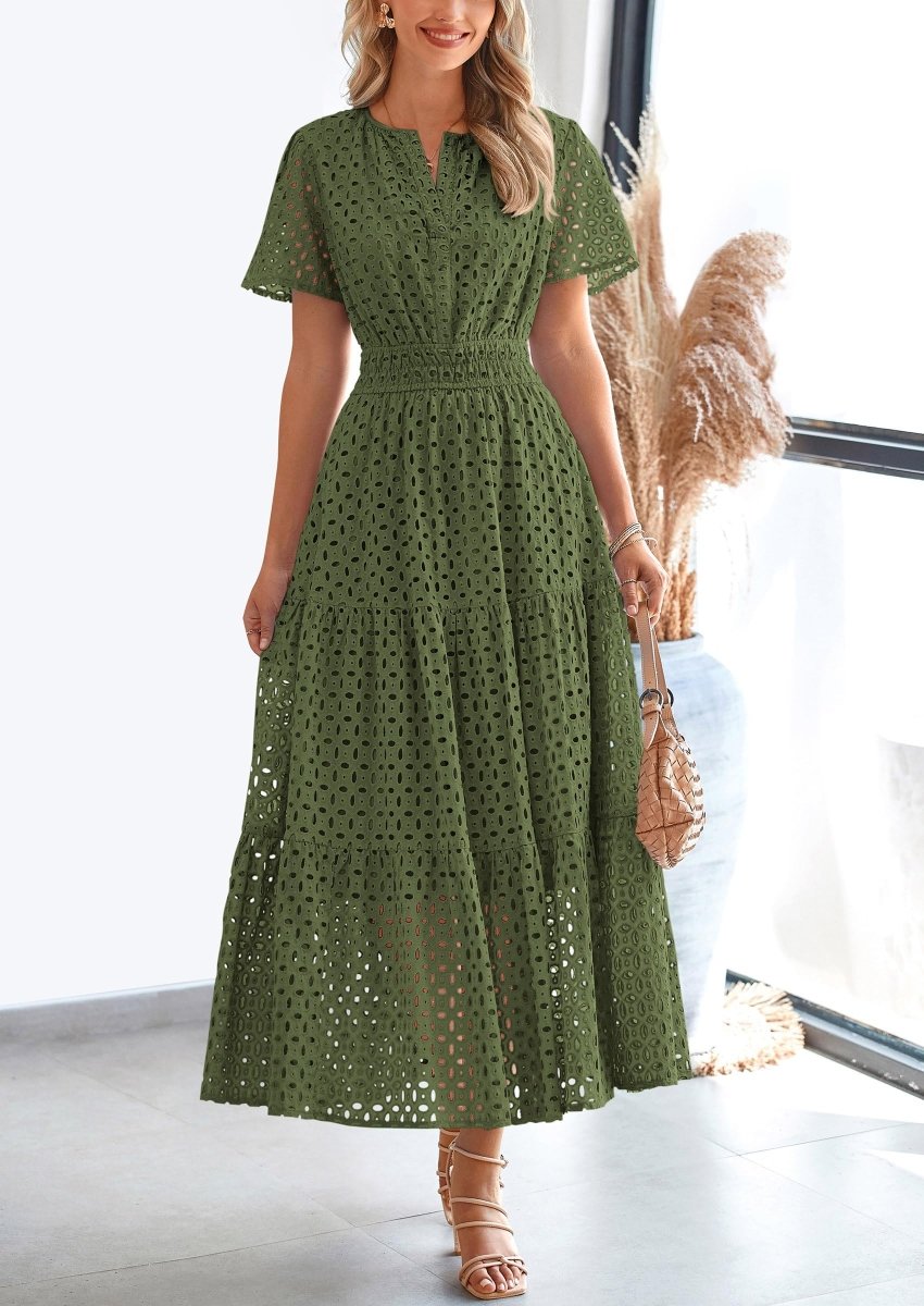 Lina Eyelet Elegance Summer Dress