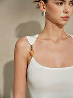 Delicate-Strap Crop Knit Top