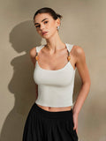 Delicate-Strap Crop Knit Top