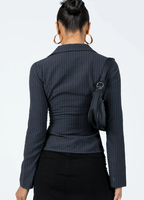 ✦ Elise Flared Pinstripe Blouse