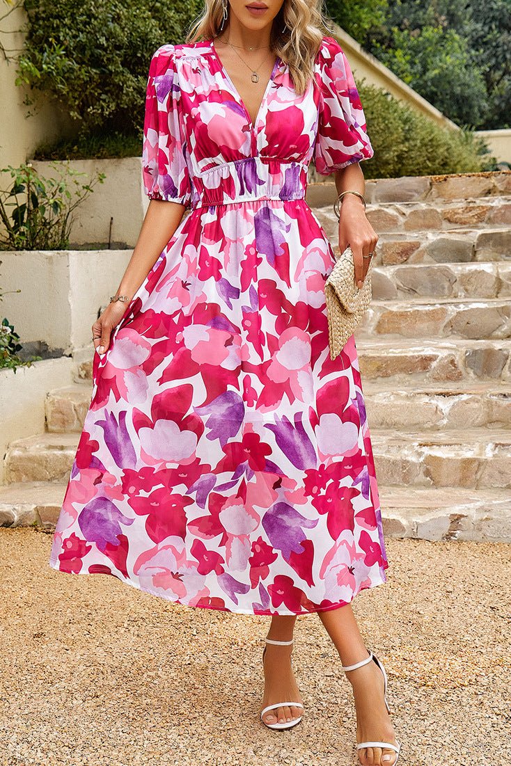 Ruby - Flattering Floral Midi Dress