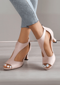 Elegant Leather T-Strap Heels