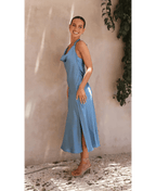 Noir Allure | Satin Halter Slip Dress