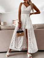 Isla Lace Overlay Romper Dress