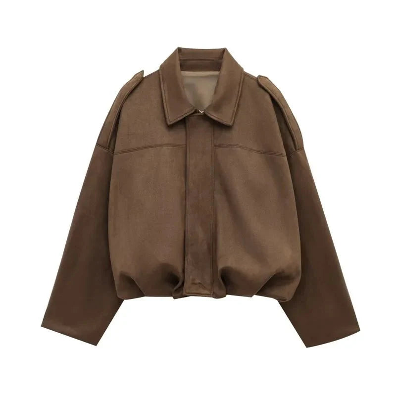 ✦ Valeria Suede Bomber Jacket