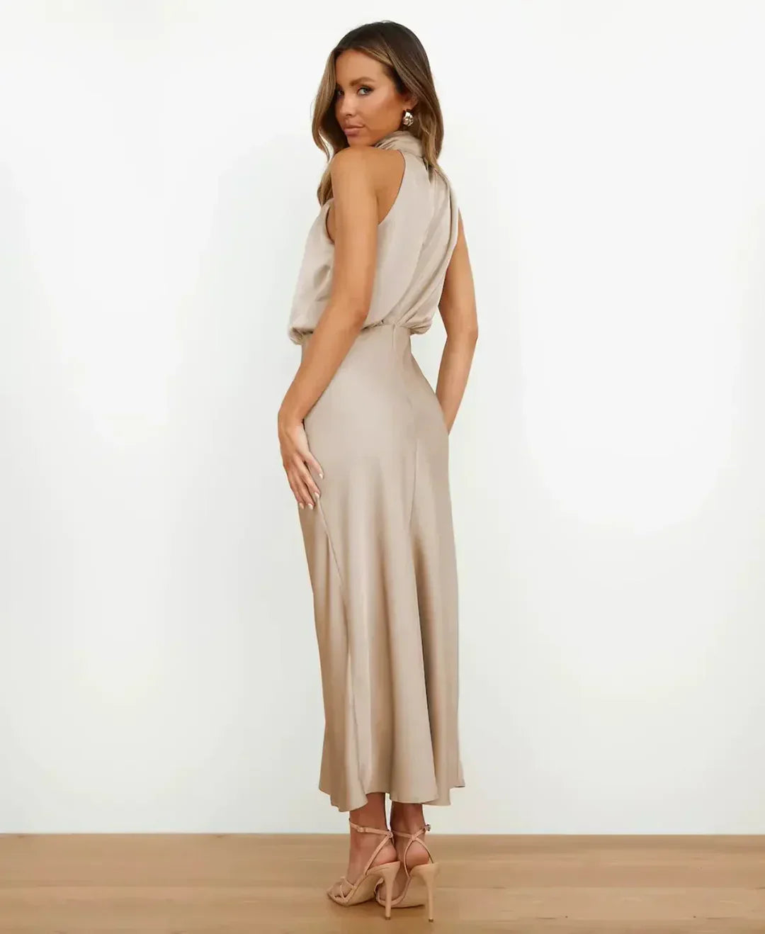 Solène High Waist Midi Dress