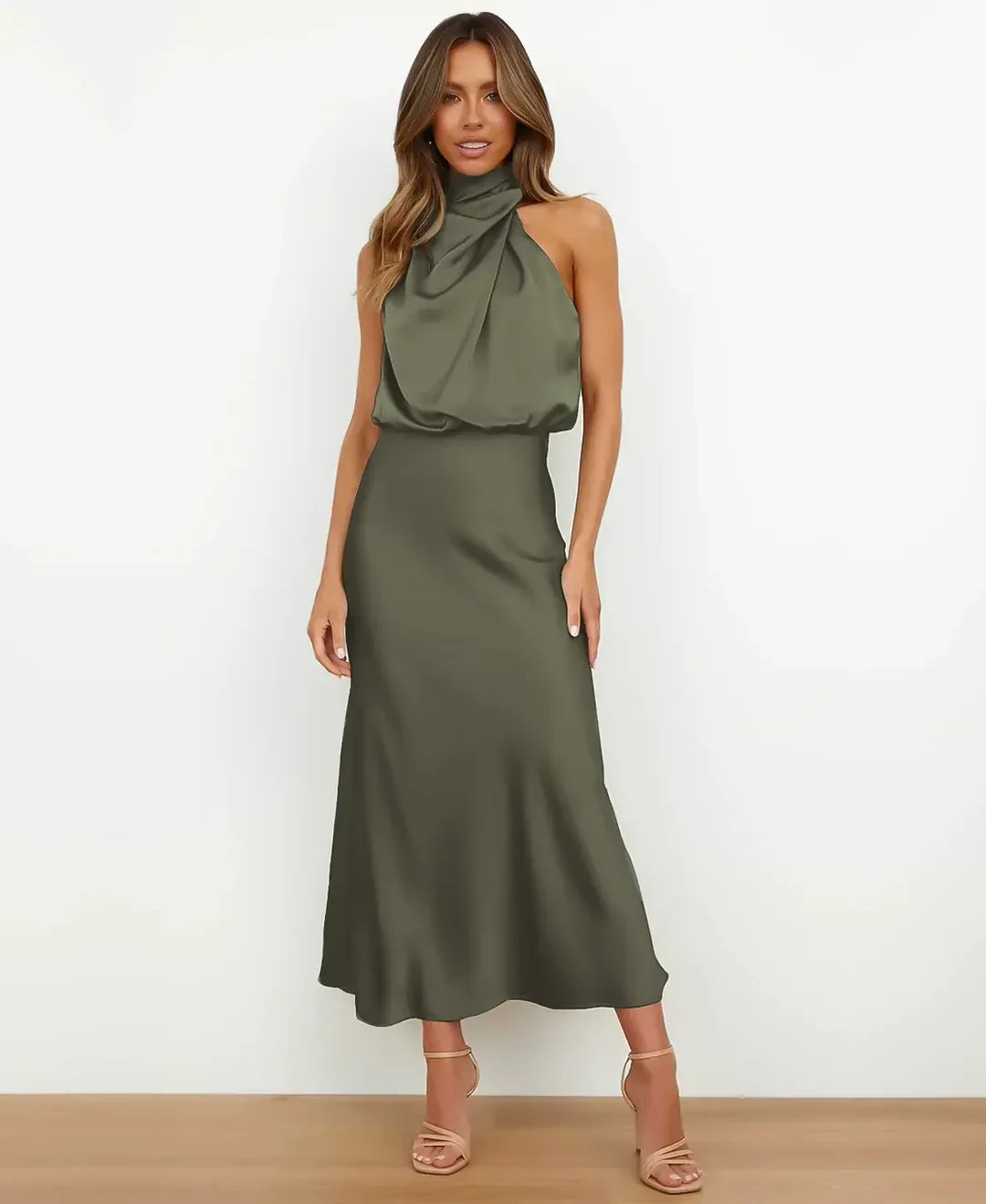 Solène High Waist Midi Dress