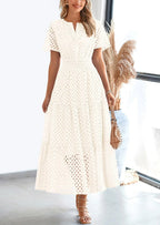 Lina Eyelet Elegance Summer Dress