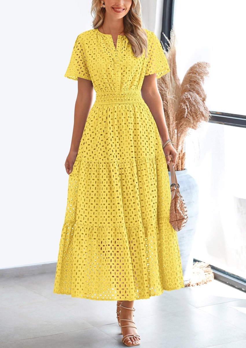 Lina Eyelet Elegance Summer Dress
