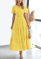 Lina Eyelet Elegance Summer Dress