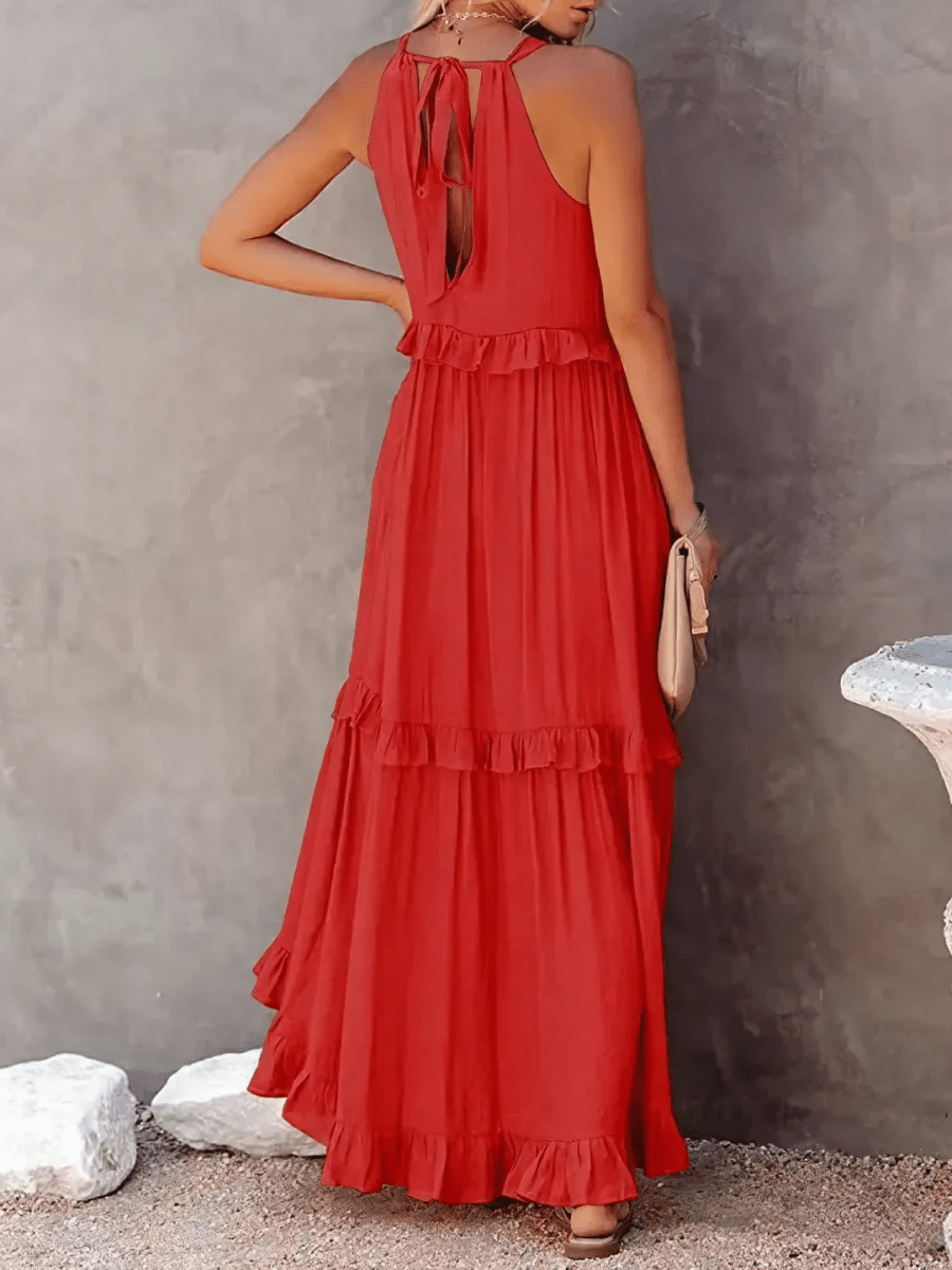 Elegant Ruffled Long Dress