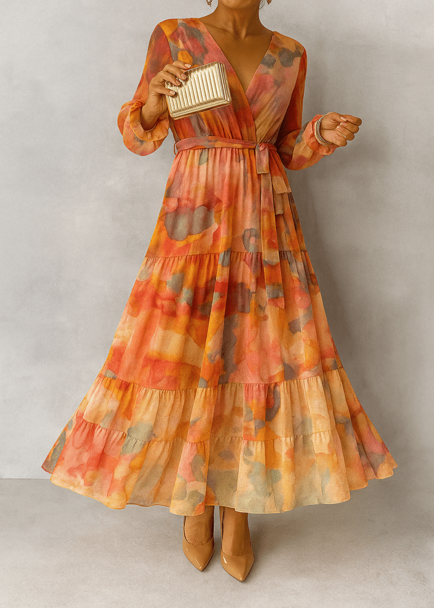Rosalie Watercolour Wrap Dres