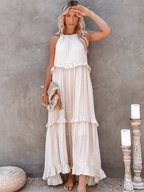 Elegant Ruffled Long Dress