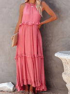 Elegant Ruffled Long Dress