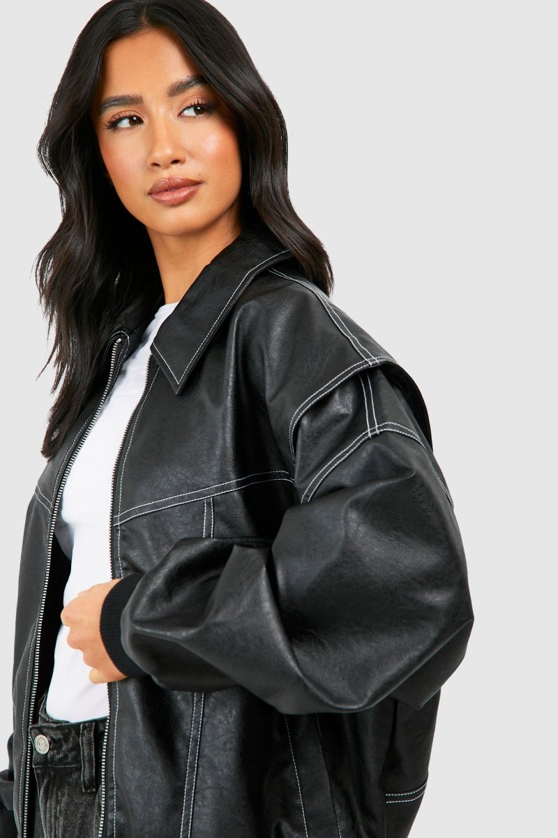 Julia™ Leather Bomber Jacket