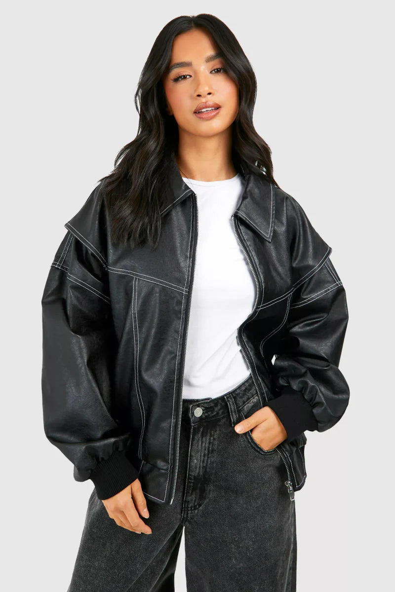Julia™ Leather Bomber Jacket
