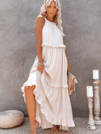 Elegant Ruffled Long Dress