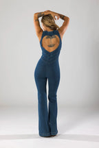 ✦ Siena Deep Zip Denim Jumpsuit