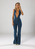 ✦ Siena Full-Zip Denim Jumpsuit
