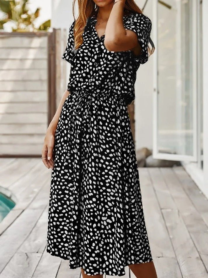 Amber - Printed V-Neck Dress