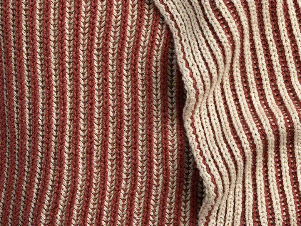 Organic Two-Tone Rib Knit Throw