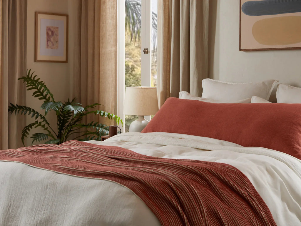 Organic Two-Tone Rib Knit Throw